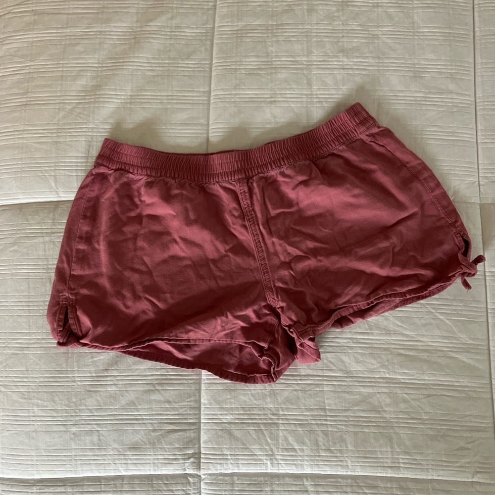Vintage pink low rise cover up lounge shorts
